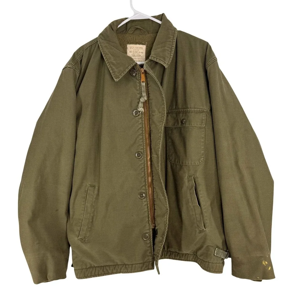 Vintage 1982‎ A-2 Deck Jacket USS Bergall Submarine Cold Weather XL 46-48